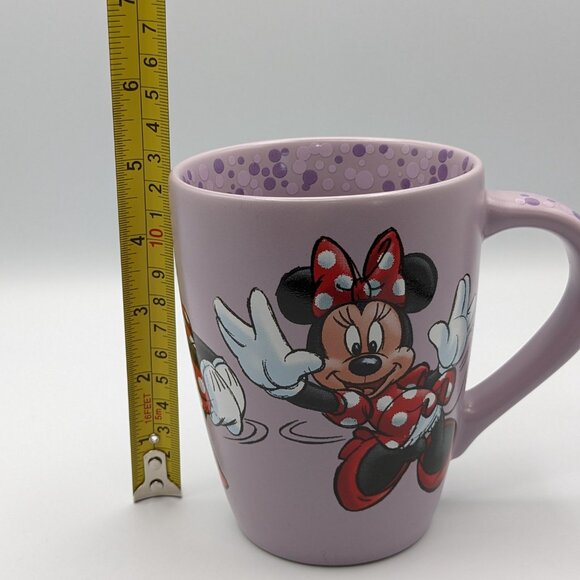 Minnie Mouse Disney Store Purple Polka Dot Mug, Minnie Mouse Red Dress and Bow - Picture 9 of 10
